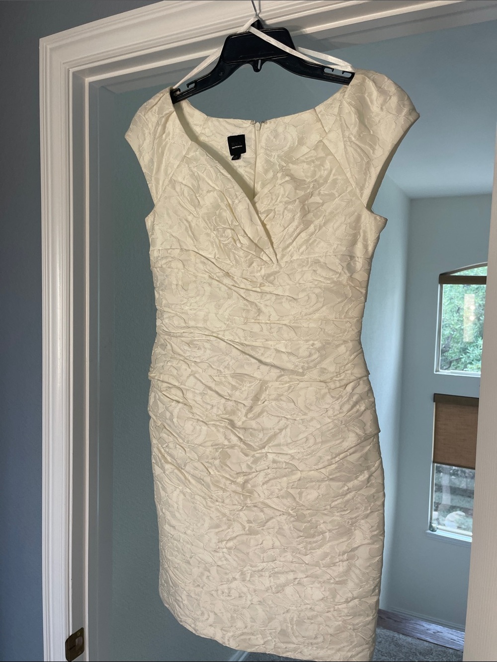 Saks Fifth Avenue Black Label Ivory Ruched Midi Dress